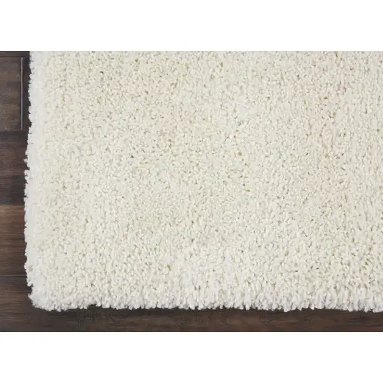 8' Cream Shag Non Skid Runner Rug Photo 6