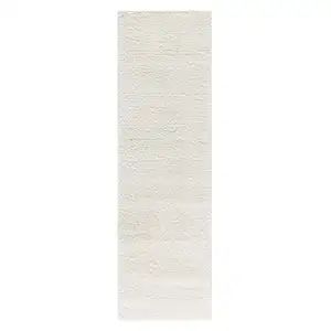 Photo of 8' Cream Shag Non Skid Runner Rug