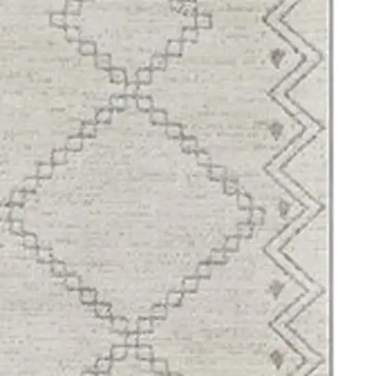 8' Cream and Beige Abstract Distressed Area Rug Photo 5