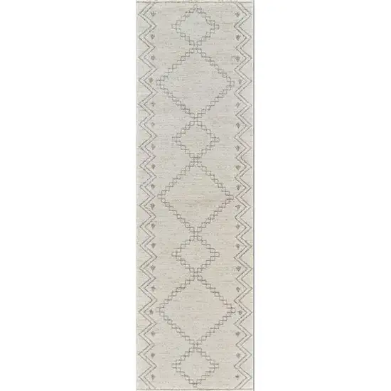 8' Cream and Beige Abstract Distressed Area Rug Photo 2