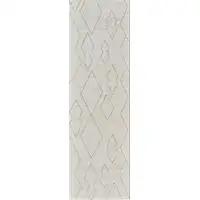 Photo of 8' Cream and Beige Abstract Distressed Area Rug