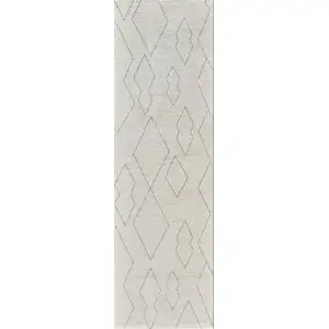 Photo of 8' Cream and Beige Abstract Distressed Area Rug