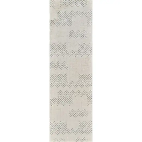 8' Cream and Beige Abstract Distressed Area Rug Photo 2