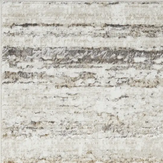 8' Cream and Gray Abstract Non Skid Runner Rug Photo 6