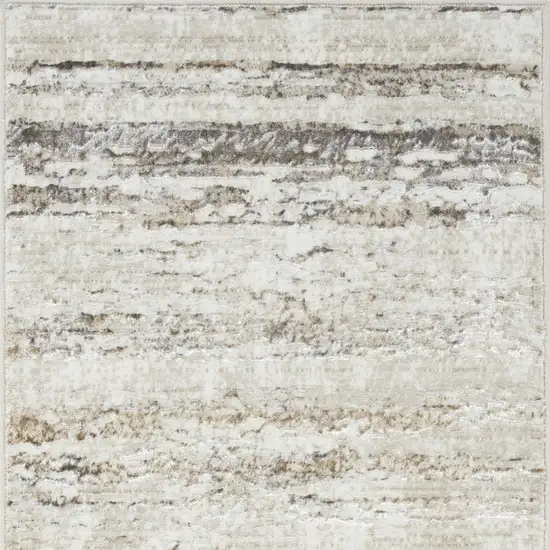 8' Cream and Gray Abstract Non Skid Runner Rug Photo 7