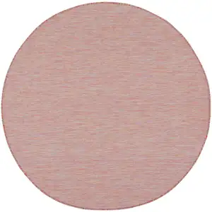 Photo of 8' Dark Red Round Power Loom Area Rug