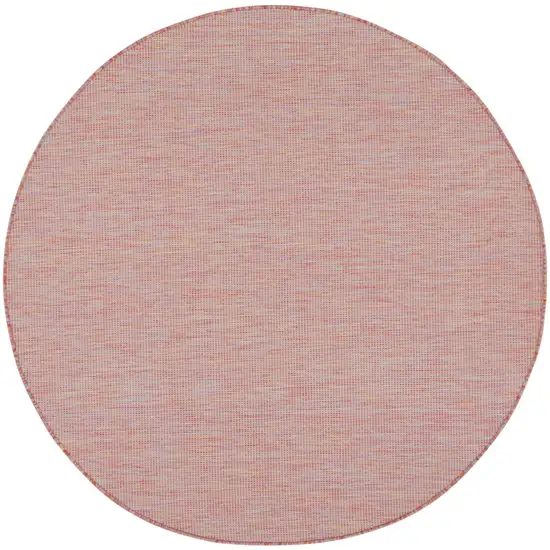 6' Dark Red Round Power Loom Area Rug Photo 1