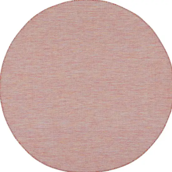 6' Dark Red Round Power Loom Area Rug Photo 5