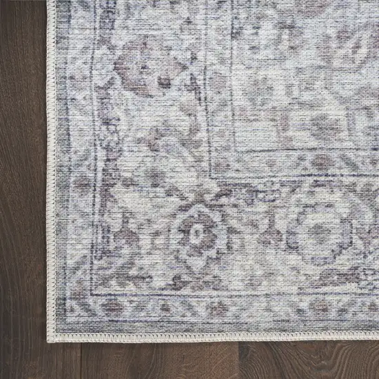 10' Floral Power Loom Distressed Washable Runner Rug Photo 1