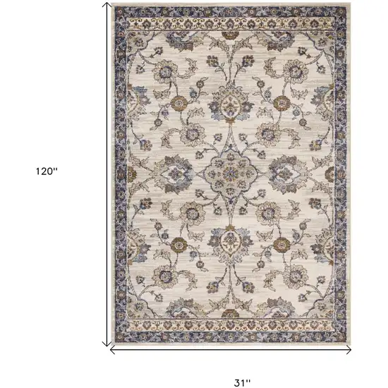 10' Floral Power Loom Runner Rug Photo 7