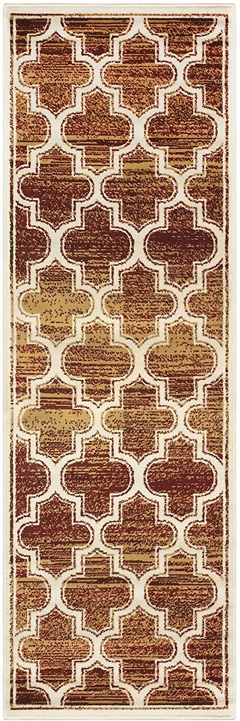 8' Geometric Stain Resistant Runner Rug Photo 1