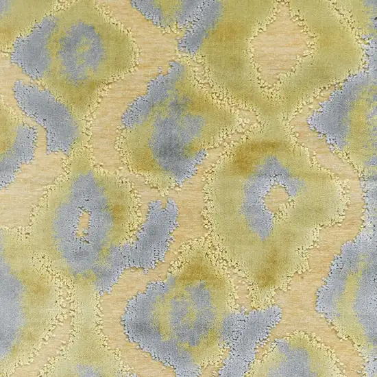 8' Gold Gray and Tan Abstract Power Loom Runner Rug Photo 6