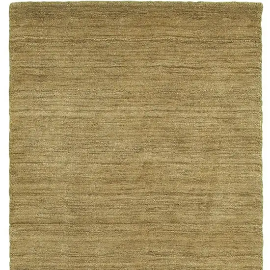 8' Gold Wool Hand Tufted Runner Rug Photo 2