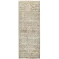 Photo of 8' Gold and Ivory Medallion Power Loom Runner Rug