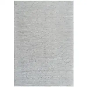 Photo of 8' Gray Abstract Non Skid Runner Rug