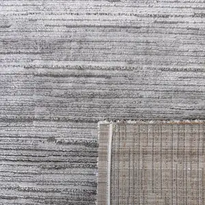 Photo of 8' Gray Abstract Non Skid Runner Rug