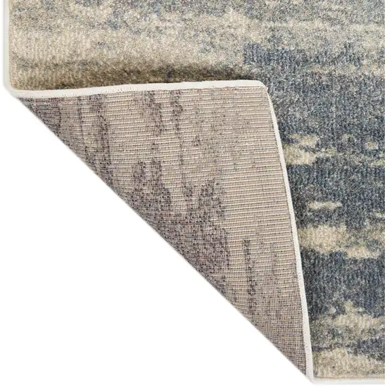 10' Gray Abstract Power Loom Runner Rug Photo 4