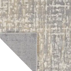 Photo of 7' Gray Abstract Power Loom Runner Rug