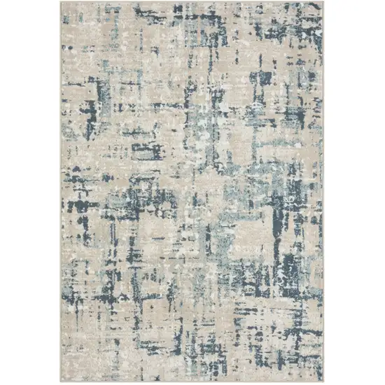 8' Gray Abstract Runner Rug Photo 1