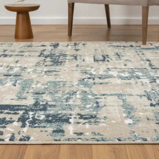 8' Gray Abstract Runner Rug Photo 4