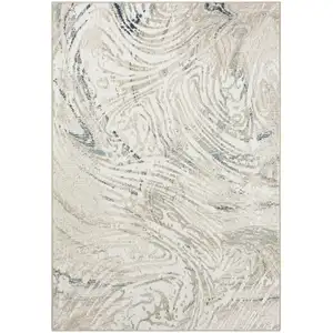 Photo of 8' Gray Abstract Runner Rug