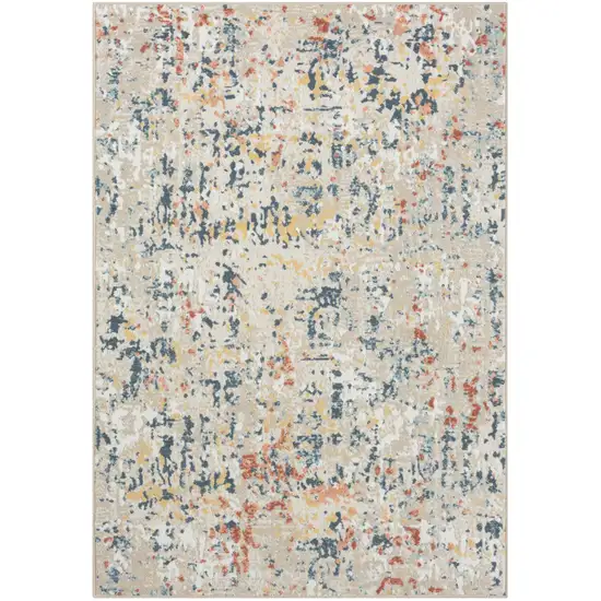 8' Gray Abstract Runner Rug Photo 1