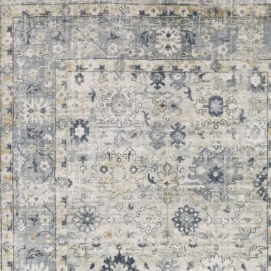 10' Gray And Blue Oriental Hand Tufted Runner Rug Photo 8