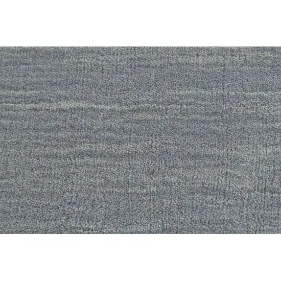 8' Gray And Blue Round Wool Hand Woven Stain Resistant Area Rug Photo 3