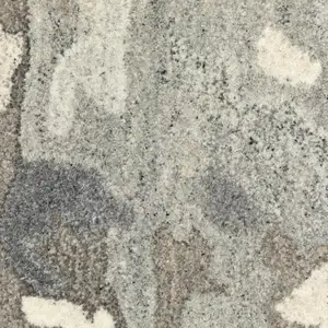 Photo of 8' Gray And Charcoal Wool Abstract Hand Tufted Runner Rug