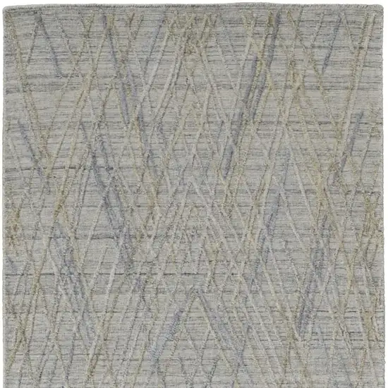 8' Gray And Ivory Abstract Hand Woven Runner Rug Photo 5