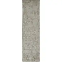 Photo of 10' Gray And Taupe Abstract Hand Woven Runner Rug