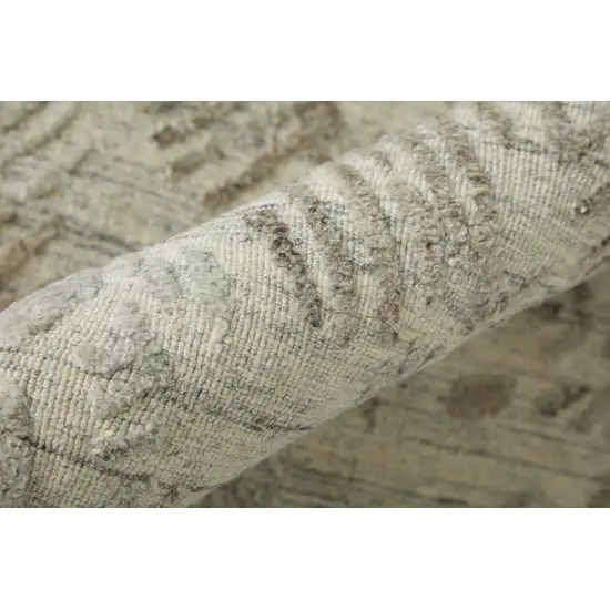 8' Gray And Taupe Abstract Hand Woven Runner Rug Photo 3