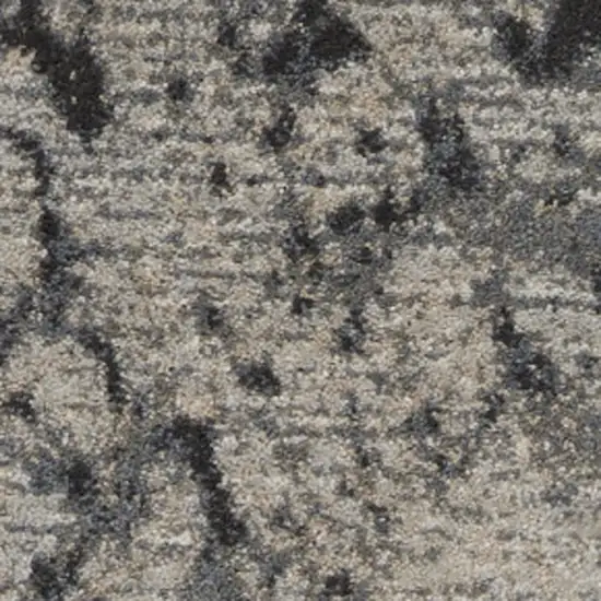 12' Gray Beige and Ivory Abstract Non Skid Runner Rug Photo 5