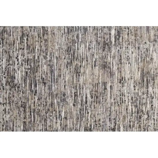 8' Gray Blue And Silver Wool Abstract Hand Knotted Runner Rug Photo 4