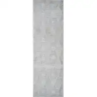 Photo of 8' Gray Geometric Distressed Area Rug