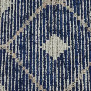 Photo of 8' Gray Geometric Hand Loomed Area Rug