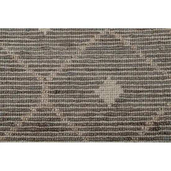 8' Gray Geometric Hand Woven Runner Rug Photo 5