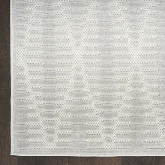 6' Gray Geometric Runner Rug Photo 6