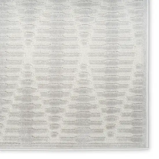 6' Gray Geometric Runner Rug Photo 3