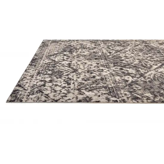 8' Gray Ivory And Silver Abstract Stain Resistant Runner Rug Photo 2