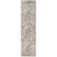 Photo of 10' Gray Medallion Power Loom Runner Rug