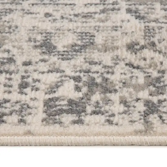 10' Gray Medallion Power Loom Runner Rug Photo 9