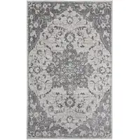 Photo of 8' Gray Medallion Power Loom Runner Rug