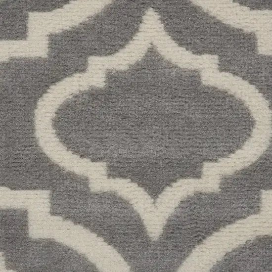 7' Gray Moroccan Power Loom Runner Rug Photo 7