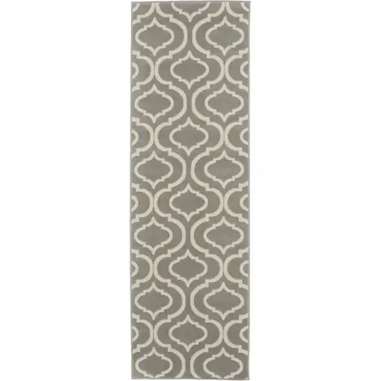 7' Gray Moroccan Power Loom Runner Rug Photo 1