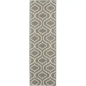 Photo of 7' Gray Moroccan Power Loom Runner Rug