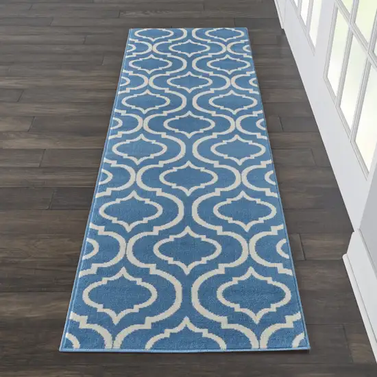 7' Gray Moroccan Power Loom Runner Rug Photo 4