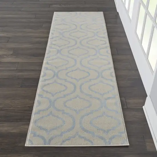 7' Gray Moroccan Power Loom Runner Rug Photo 5