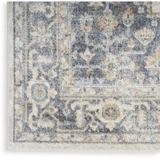 10' Gray Oriental Power Loom Distressed Washable Runner Rug Photo 1