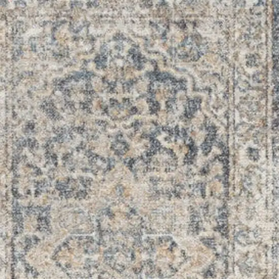 8' Gray Oriental Power Loom Washable Runner Rug Photo 4